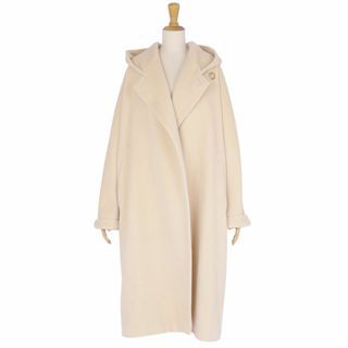 マックスマーラ(Max Mara)の極美品 マックスマーラ Max Mara コート 白タグ ロングコート ダブルブレスト フード フーディー ウール カシミヤ アウター レディース JI40 USA6 FB38(M相当) ベージュ(その他)