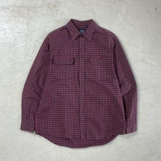 90年代 GAP オールドギャップ オーバーチェックシャツ ネルシャツ メンズ2XL相当(シャツ)