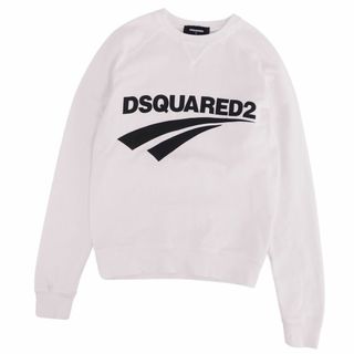 ディースクエアード(DSQUARED2)の美品 ディースクエアード DSQUARED2 スウェット トレーナー 2020年 ロングスリーブ 長袖 ロゴプリント トップス メンズ S ホワイト(スウェット)