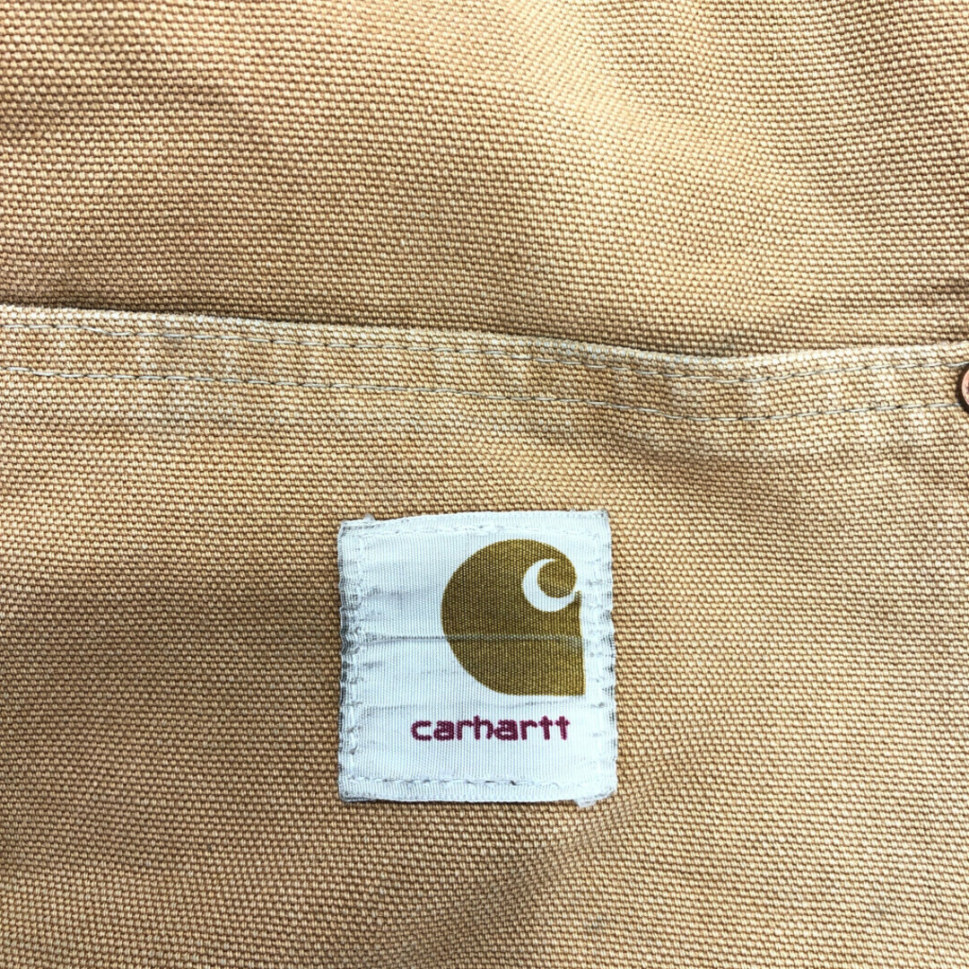 carhartt(カーハート)の【B品】 70年代 Carhartt カーハート 中綿 ダック ダブルニー オーバーオール ワーク ブラウン (メンズ L相当) 中古 古着 Q0666 メンズのパンツ(サロペット/オーバーオール)の商品写真