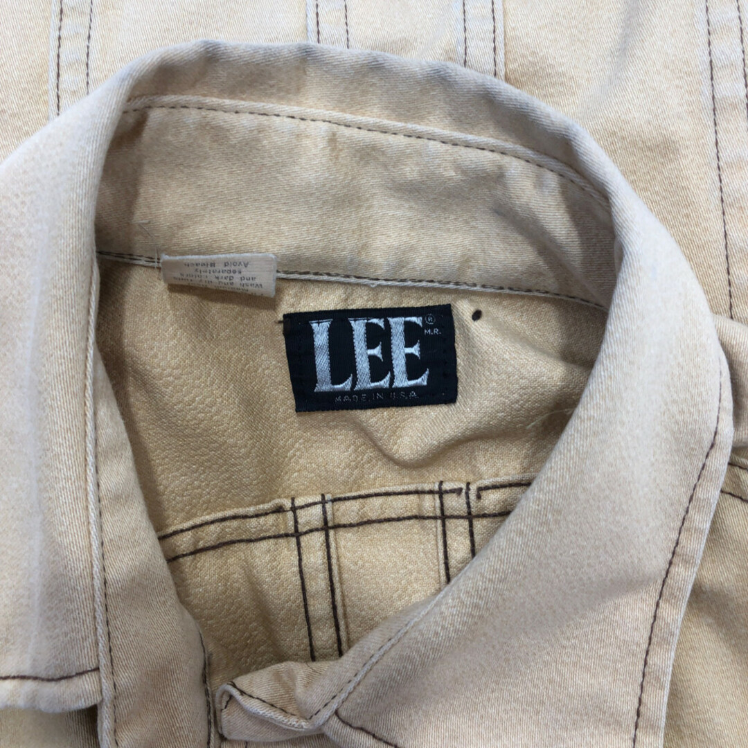Lee(リー)の70年代 USA製 Lee リー シャツジャケット アメカジ ヴィンテージ 大文字タグ ベージュ (メンズ M相当) 中古 古着 Q0678 メンズのジャケット/アウター(その他)の商品写真