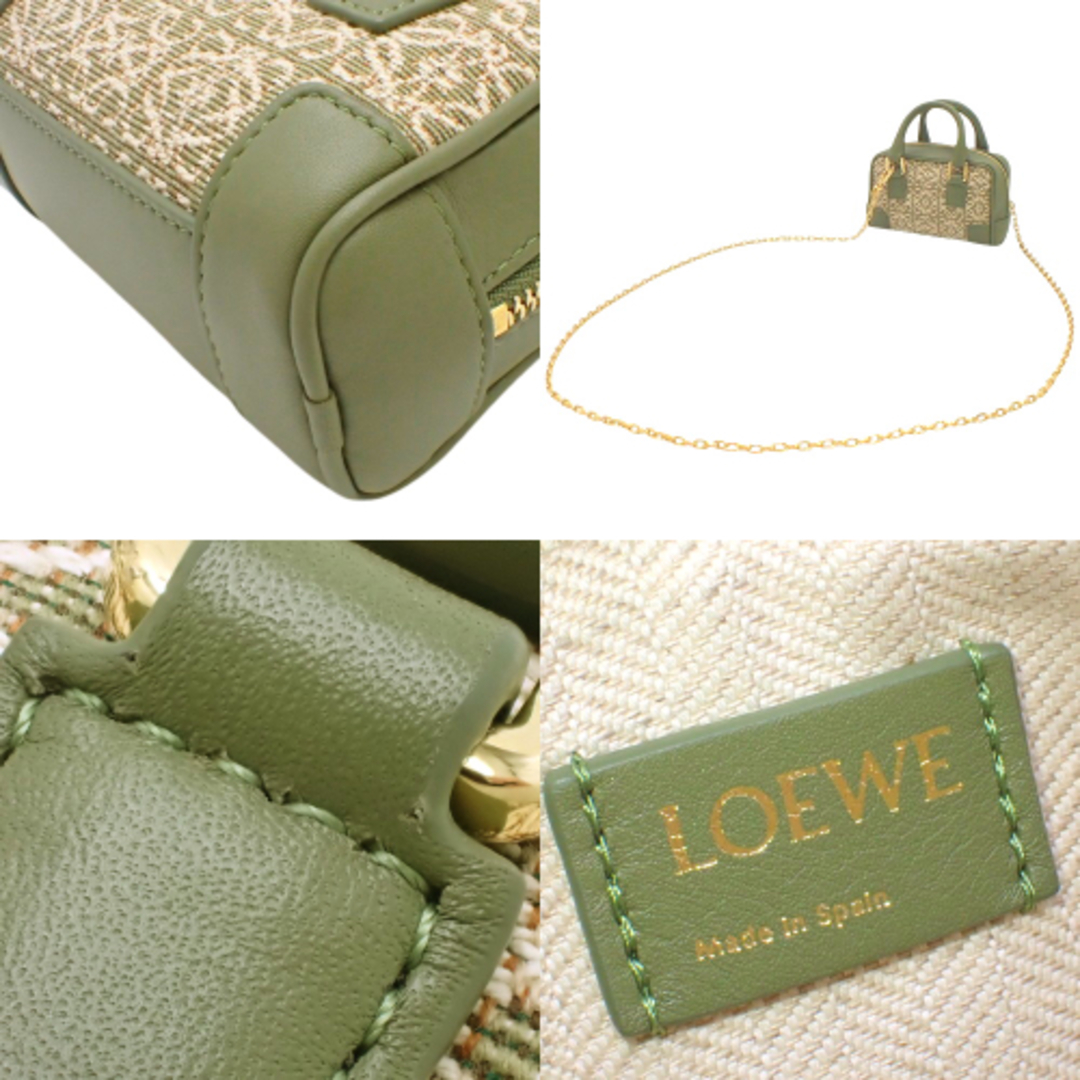 LOEWE(ロエベ)のLOEWE(ロエベ) アマソナ ナノ ハンドバッグ AMAZONA ミニバッグ 2way ショルダー 肩掛け 斜め掛け アナグラム カーフ アナグラムジャガード グリーン緑 ゴールド金具 A039U96X02 レディース 40802089572【中古】【アラモード】 レディースのバッグ(ハンドバッグ)の商品写真