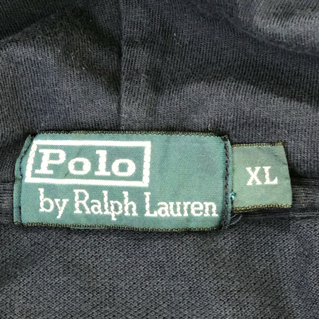 POLO RALPH LAUREN(ポロラルフローレン)のPolo by Ralph Lauren ポロ ラルフローレン ヘンリーネック フーディー 長袖Ｔシャツ カットソー ネイビー (メンズ XL) 中古 古着 Q0712 メンズのトップス(Tシャツ/カットソー(七分/長袖))の商品写真