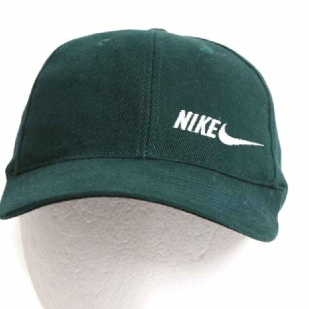 NIKE(ナイキ)の90s コットン ベースボール キャップ メンズ レディース フリーサイズ / 90年代 オールド NIKE 帽子 スウォッシュ ワンポイント グリーン メンズの帽子(キャップ)の商品写真