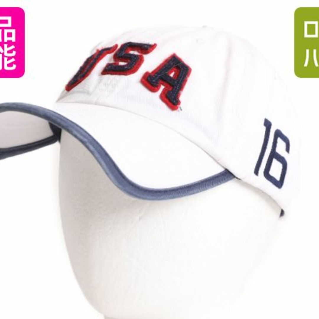 Ralph Lauren(ラルフローレン)の2016 オリンピック USA 代表モデル ポロ ラルフローレン コットン ベースボール キャップ フリーサイズ 古着 帽子 限定 星条旗 トラッカー メンズの帽子(キャップ)の商品写真