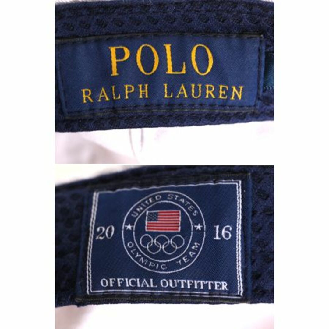 Ralph Lauren(ラルフローレン)の2016 オリンピック USA 代表モデル ポロ ラルフローレン コットン ベースボール キャップ フリーサイズ 古着 帽子 限定 星条旗 トラッカー メンズの帽子(キャップ)の商品写真