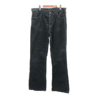 リーバイス(Levi's)の【B品】 70年代 USA製 Levi's リーバイス 646-1517 コーデュロイパンツ フレア 42TALONジップ ブラック (メンズ W36 L32) 中古 古着 Q0721(その他)