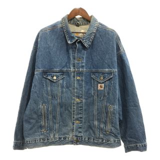 カーハート(carhartt)の【B品】 80年代 USA製 Carhartt カーハート Gジャン デニムジャケット 大きいサイズ ワーク インディゴ (メンズ 2X-LARGE) 中古 古着 Q0725(Gジャン/デニムジャケット)