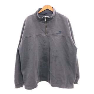 カーハート(carhartt)の【B品】 Carhartt カーハート ハーフジップ スウェット 大きいサイズ ブラック (メンズ 3XL) 中古 古着 Q0773(スウェット)