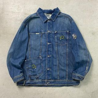 00年代 ROCA WEAR ロカウェア デニムジャケット ビッグサイズ メンズ2XL相当(Gジャン/デニムジャケット)