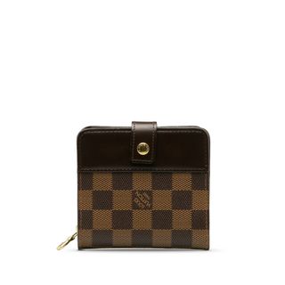 ルイヴィトン(LOUIS VUITTON)の美品 ルイ ヴィトン ダミエ コンパクトジップ 二つ折り財布 コンパクトウォレット N61668 PVC レディース LOUIS VUITTON 【200-42544】(財布)