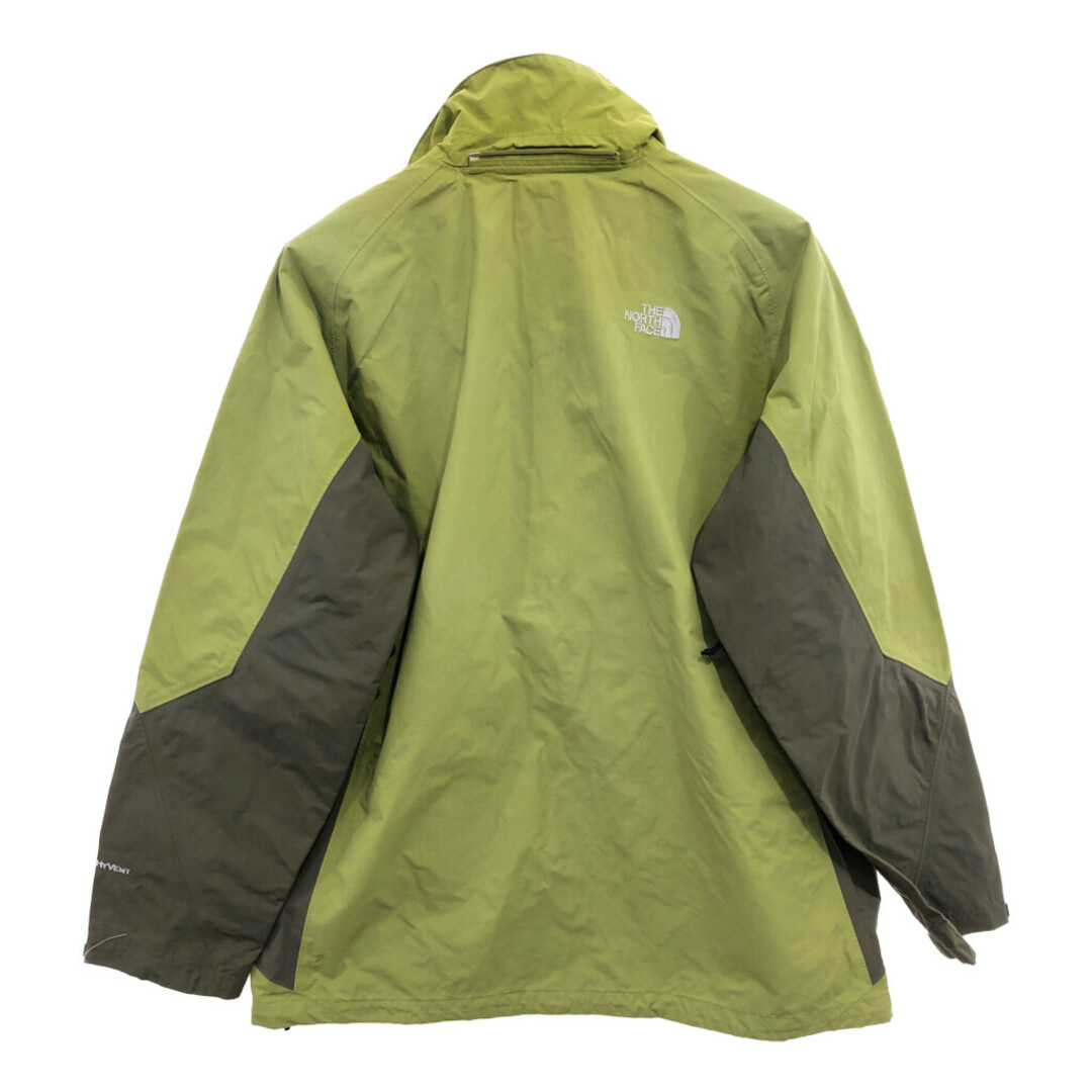 THE NORTH FACE(ザノースフェイス)の【B品】 THE NORTH FACE ノースフェイス HYVENT マウンテンジャケット アウトドア 防水 グリーン (メンズ XL) 中古 古着 Q0778 メンズのジャケット/アウター(マウンテンパーカー)の商品写真