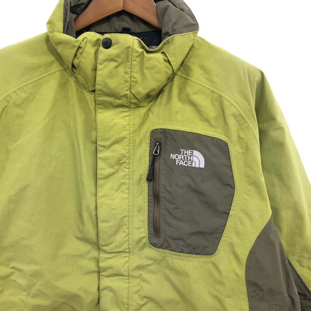 THE NORTH FACE(ザノースフェイス)の【B品】 THE NORTH FACE ノースフェイス HYVENT マウンテンジャケット アウトドア 防水 グリーン (メンズ XL) 中古 古着 Q0778 メンズのジャケット/アウター(マウンテンパーカー)の商品写真