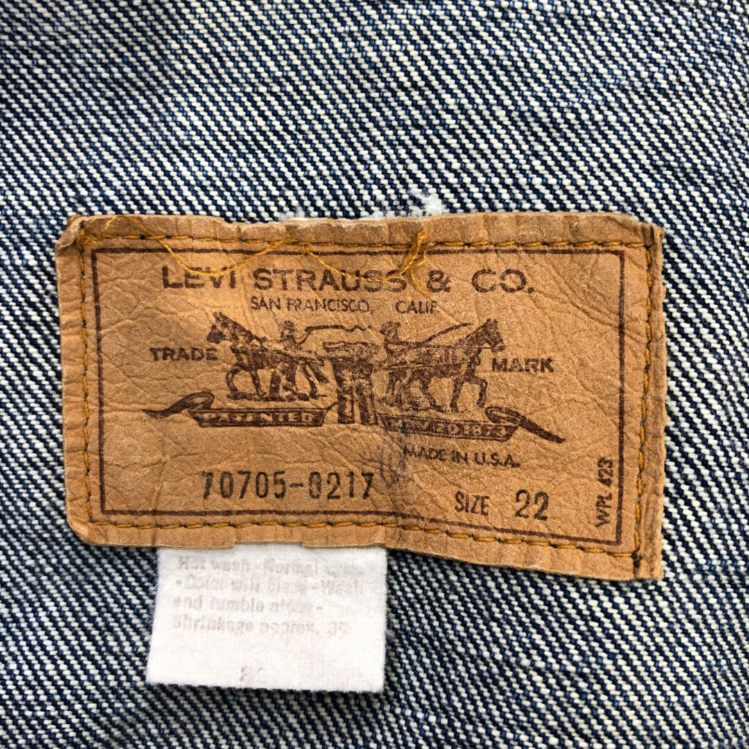 Levi's(リーバイス)の【B品】 70年代 USA製 Levi's リーバイス 70705-0217 Gジャン デニムジャケット オレンジタブ インディゴ (メンズ 22) 中古 古着 Q0785 メンズのジャケット/アウター(Gジャン/デニムジャケット)の商品写真