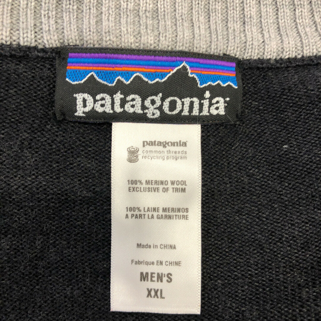 patagonia(パタゴニア)のpatagonia パタゴニア メリノウール フルジップ ドライバーズニット セーター アウトドア 大きいサイズ (メンズ XXL) 中古 古着 Q1284 メンズのトップス(ニット/セーター)の商品写真