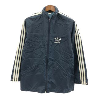 アディダス(adidas)の80年代 adidas アディダス ウィンドブレーカー ジャケット ネイビー (メンズサイズ L) 中古 古着 Q1280(その他)