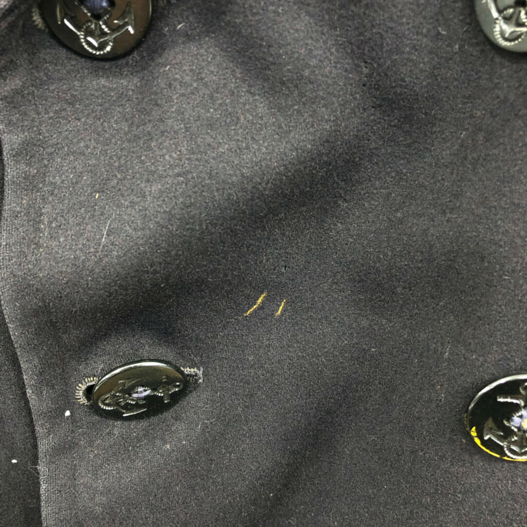 【B品】 40年代 米軍実物 U.S.NAVY ピーコート ヴィンテージ ミリタリー ネイビー (メンズ M相当) 中古 古着 Q1295 メンズのジャケット/アウター(トレンチコート)の商品写真