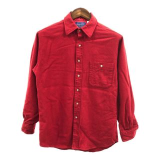 ペンドルトン(PENDLETON)の90年代 PENDLETON ペンドルトン フランネル 長袖シャツ アメカジ レッド (メンズ Ｍ) 中古 古着 Q1300(シャツ)