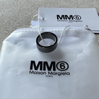 5新品 メゾン マルジェラ MM6 ブランド ロゴ リング 指輪 ダークシルバー