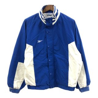 リーボック(Reebok)の90年代 Reebok リーボック ウィンドブレーカー ナイロン ジャケット ブルー (メンズ Ｌ) 中古 古着 Q1315(その他)