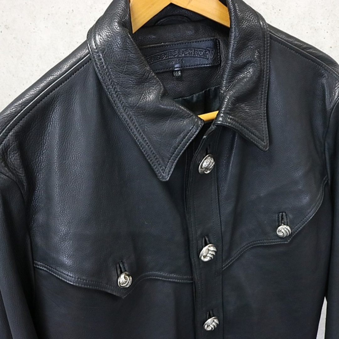 Chrome Hearts(クロムハーツ)のCHROME HEARTS 銀座店 クロムハーツ 現行型 クローボタン レザー ハンティングジャケット JVP size:M 黒94161 メンズのジャケット/アウター(レザージャケット)の商品写真