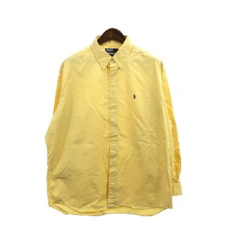 ポロラルフローレン(POLO RALPH LAUREN)のPolo by Ralph Lauren ポロ ラルフローレン BLAKE 長袖シャツ ワンポイントロゴ イエロー (メンズ XL) 中古 古着 Q1348(シャツ)