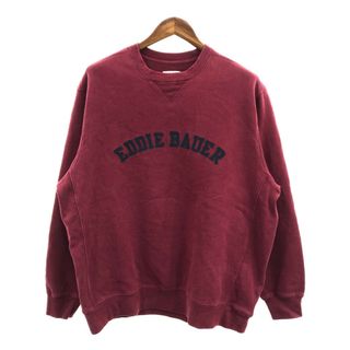 エディーバウアー(Eddie Bauer)の2000年代～ Eddie Bauer エディーバウアー SPORT SHOP ロゴ 刺繍 スウェット アウトドア ワインレッド (メンズ XL) 中古 古着 Q1355(スウェット)