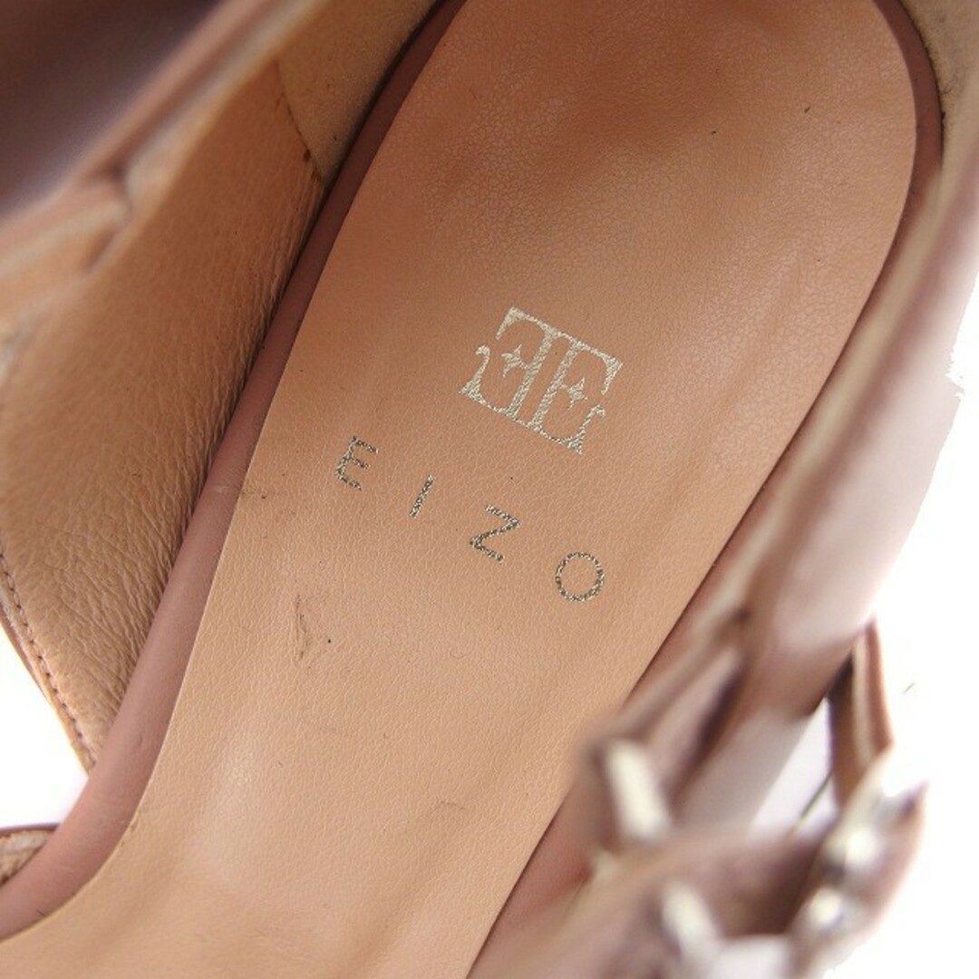 エイゾー ストラップパンプス エナメルタッチ ポインテッドトゥ ミドルヒール レディースの靴/シューズ(ハイヒール/パンプス)の商品写真