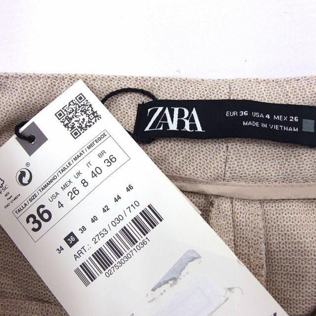 ZARA(ザラ)のザラ ZARA タグ付き テーパード パンツ センタープレス シンプル スリット レディースのパンツ(その他)の商品写真