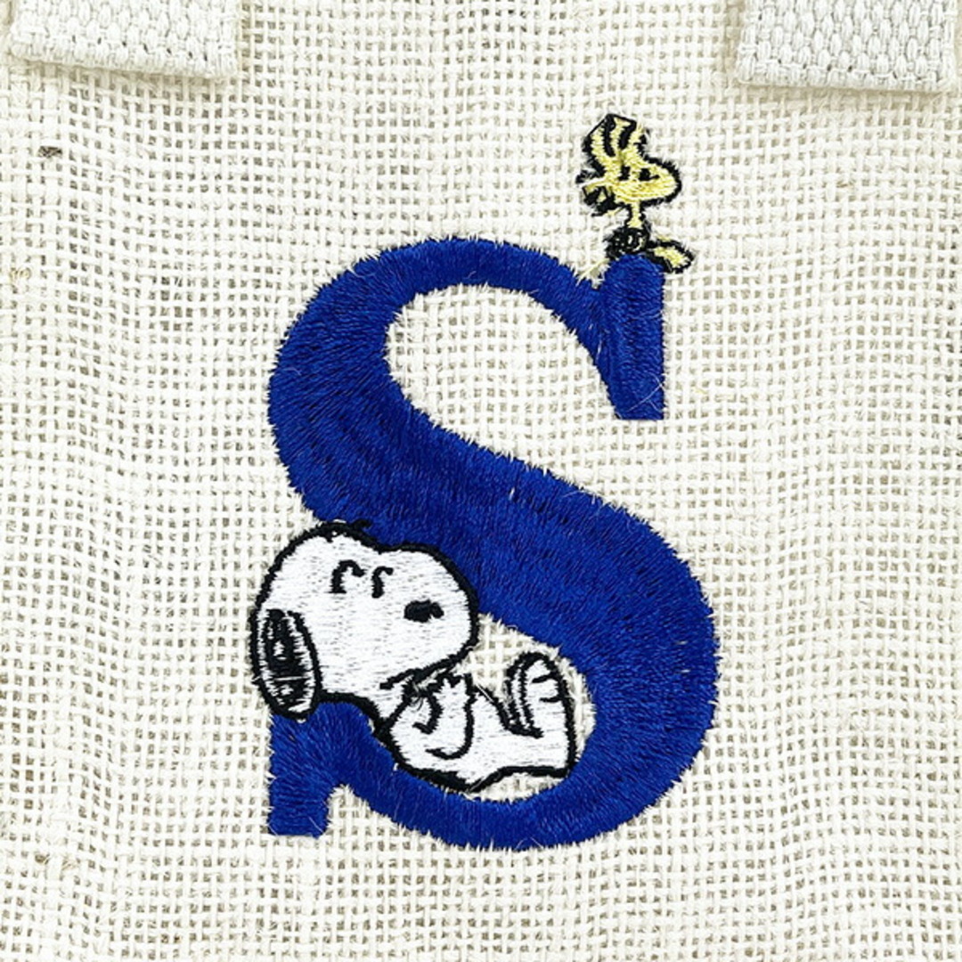 SNOOPY(スヌーピー)のスヌーピー ジュートイニシャルミニトートバッグ〈S〉 アイボリー 天然素材 SNOOPY　 レディースのバッグ(トートバッグ)の商品写真