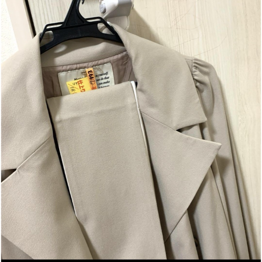 Her lip to(ハーリップトゥ)のherlipto belted dress trench coat taupe レディースのジャケット/アウター(トレンチコート)の商品写真