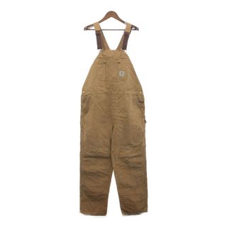 カーハート(carhartt)の80年代 USA製 Carhartt カーハート ダック ペインター オーバーオール ダブルニー ワーク ブラウン (メンズ XL相当) 中古 古着 Q1423(サロペット/オーバーオール)