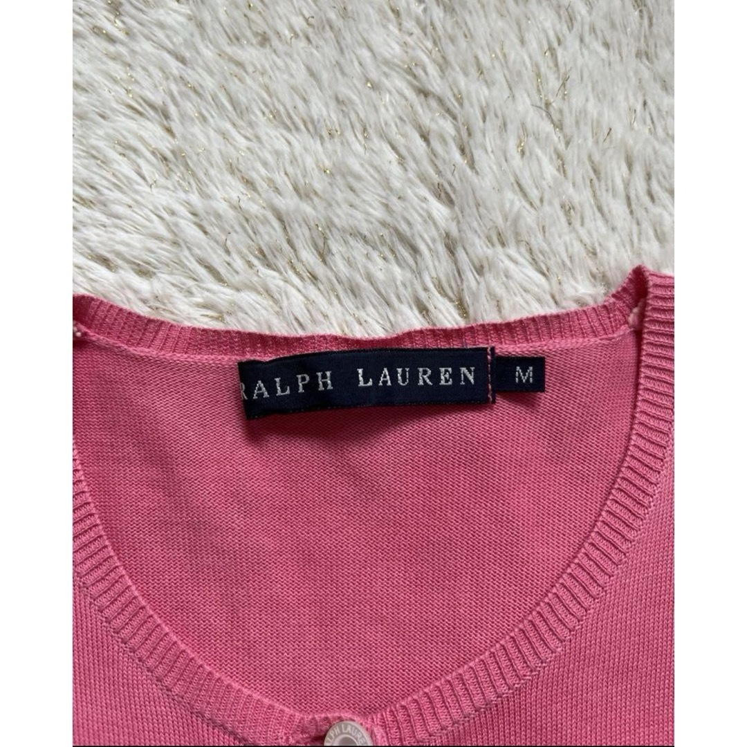 POLO RALPH LAUREN(ポロラルフローレン)の美品　ポロ　ラルフローレン　カーディガン　ニット　ボレロ　ピンク　人気　完売 レディースのトップス(カーディガン)の商品写真