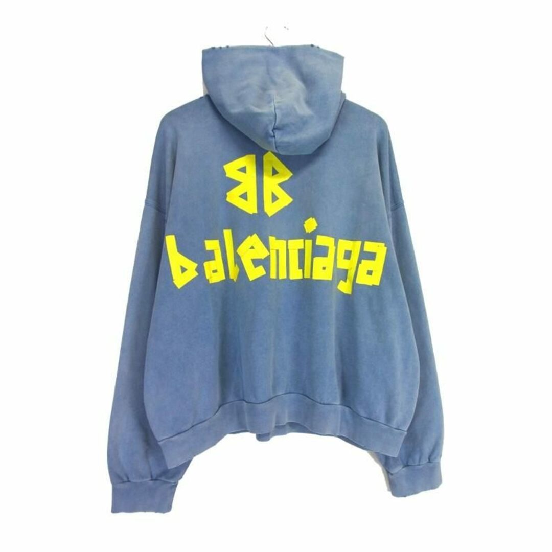 Balenciaga(バレンシアガ)のバレンシアガ BALENCIAGA ■ 【 TAPE TYPE RIPPED POCKET HOODIE 744441 】 テープ ロゴ プルオーバー フーディー パーカー 31903 メンズのトップス(パーカー)の商品写真