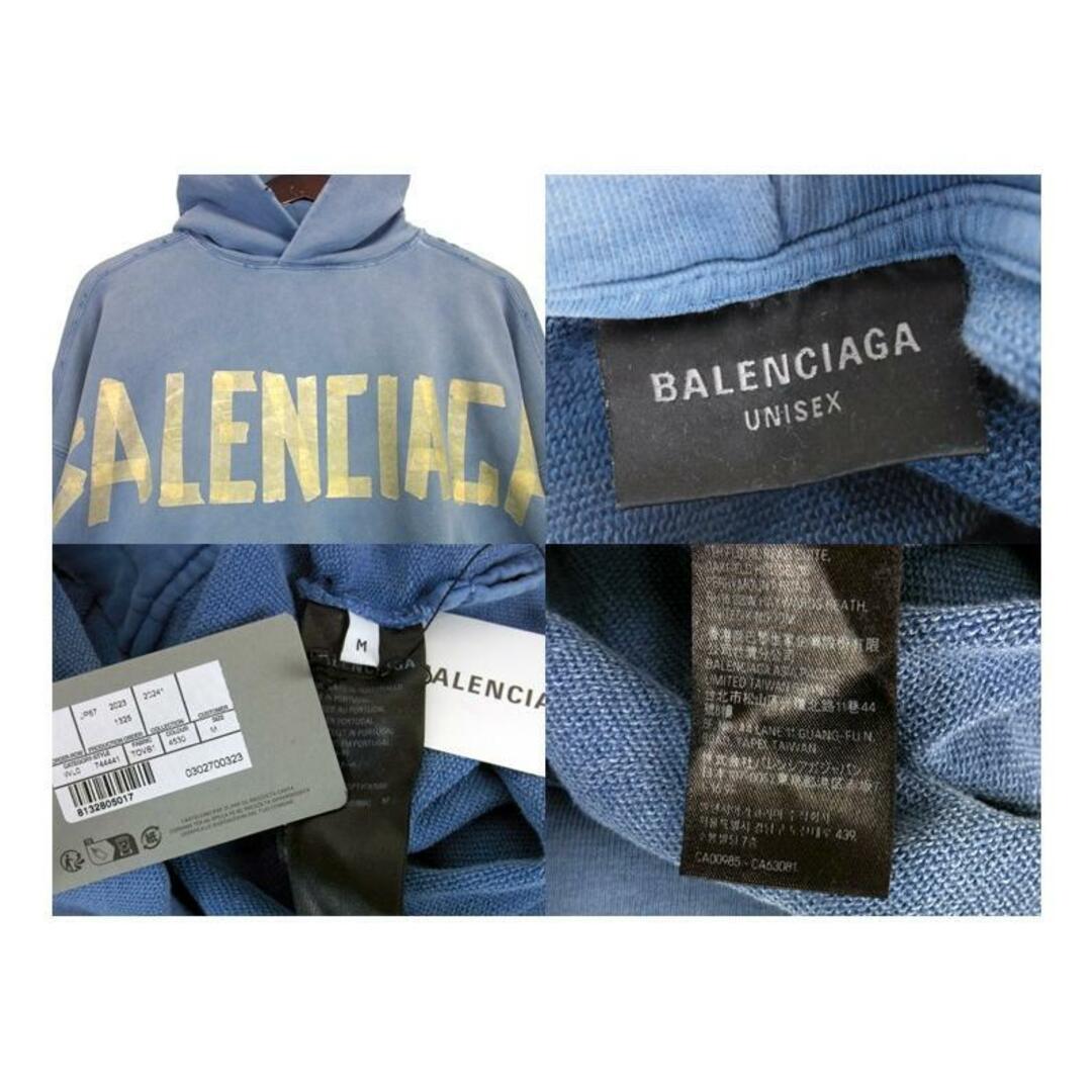 Balenciaga(バレンシアガ)のバレンシアガ BALENCIAGA ■ 【 TAPE TYPE RIPPED POCKET HOODIE 744441 】 テープ ロゴ プルオーバー フーディー パーカー 31903 メンズのトップス(パーカー)の商品写真