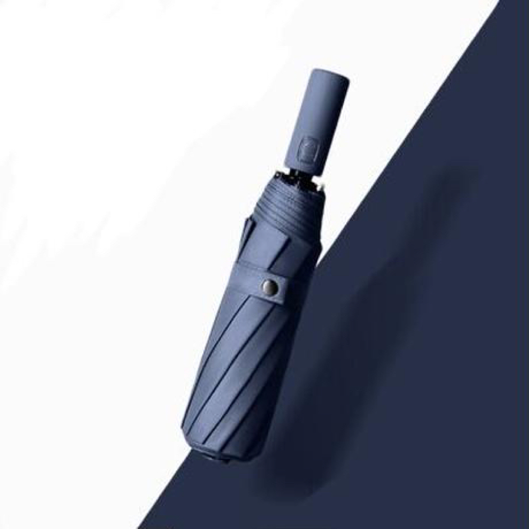 折り畳み おりたたみ 傘 大きい 耐強風 頑丈 ネイビー メンズのファッション小物(傘)の商品写真