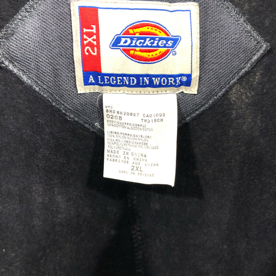 Dickies(ディッキーズ)のDickies ディッキーズ ワンポイントロゴ フルジップ フリースパーカー 大きいサイズ グレー (メンズ 2XL) 中古 古着 Q1490 メンズのトップス(パーカー)の商品写真