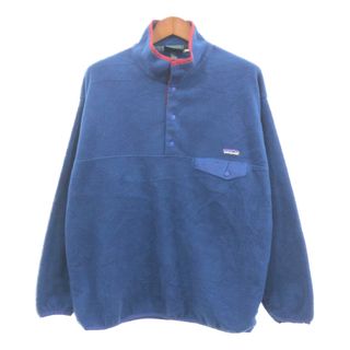 パタゴニア(patagonia)の90年代 patagonia パタゴニア スナップT フリース ジャケット アウトドア STY25450 ネイビー (メンズ XL) 中古 古着 Q1504(その他)