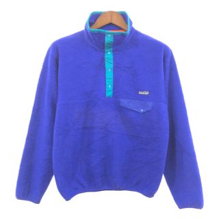 パタゴニア(patagonia)の80年代 カナダ製 patagonia パタゴニア スナップT フリース ジャケット アウトドア ブルー (メンズ M) 中古 古着 Q1505(その他)