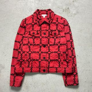 CHARTER CLUB 総柄刺繍 トラッカージャケット レディースS相当 メンズ(ブルゾン)