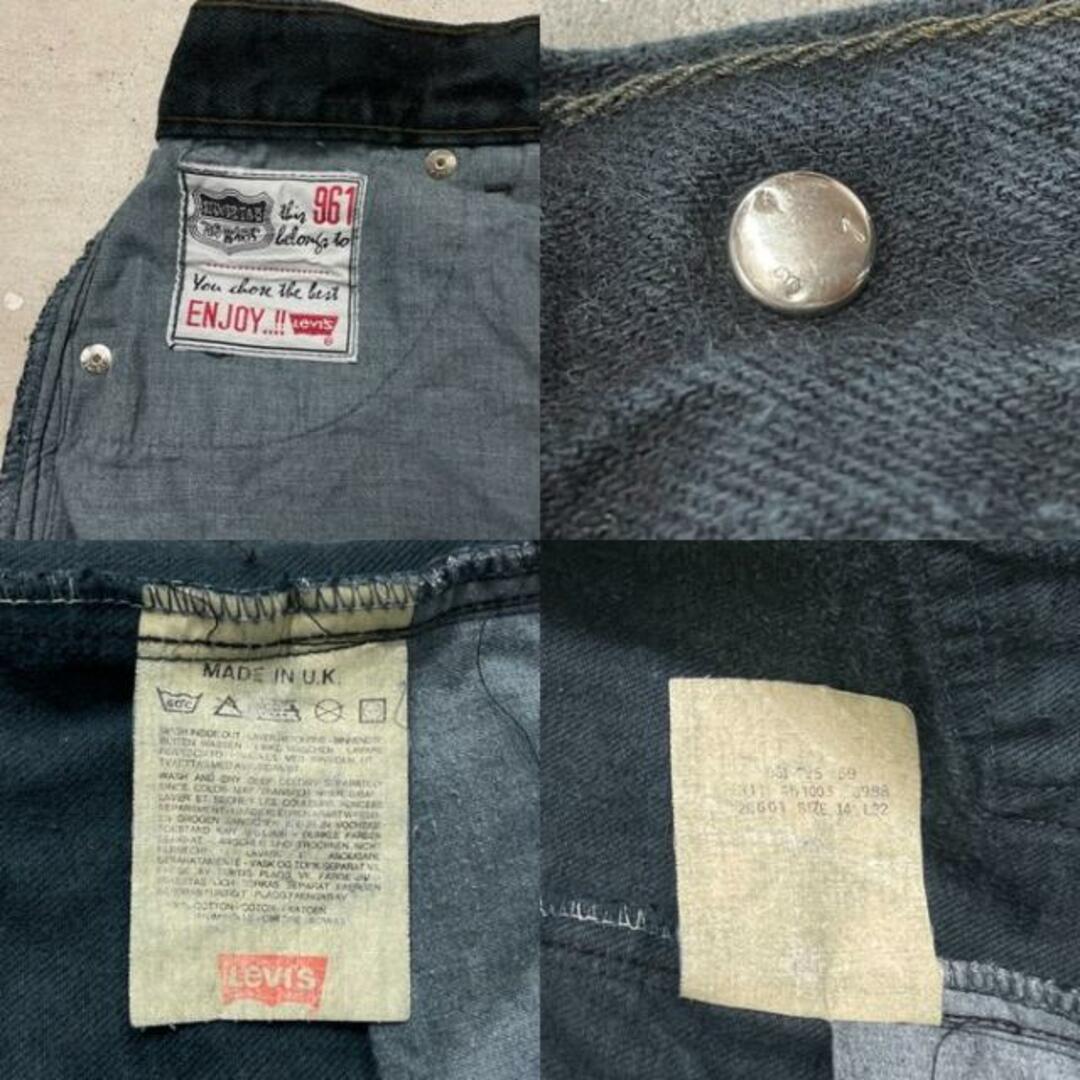 Lee(リー)の90年代 英国製 Levi's ユーロリーバイス 961 ブラックデニムパンツ グレーデニム Silver Tab シルバータブ レディースW27相当 メンズ レディースのパンツ(デニム/ジーンズ)の商品写真