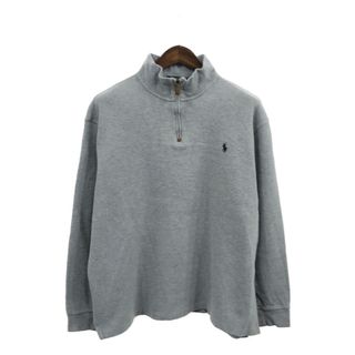 ポロラルフローレン(POLO RALPH LAUREN)のPolo by Ralph Lauren ポロ ラルフローレン ワンポイントロゴ ハーフジップ コットンニット セーター  (メンズ XXL) 中古 古着 Q1533(ニット/セーター)