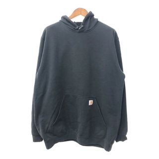 カーハート(carhartt)のCarhartt カーハート ワンポイントロゴ パーカー ワーク ブラック (メンズ XL TALL) 中古 古着 Q1541(パーカー)