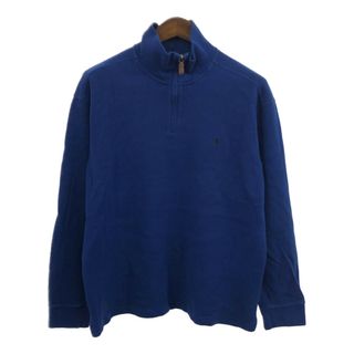 ポロラルフローレン(POLO RALPH LAUREN)のPolo by Ralph Lauren ポロ ラルフローレン ハイネック セーター ハーフジップ ワンポイントロゴ ブルー (メンズ XL) 中古 古着 Q1540(ニット/セーター)