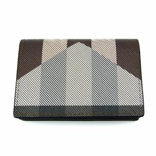 バーバリー(BURBERRY)のバーバリー BURBERRY ■ 【 Geometric Check & Leather Folding Card Case 80507941 】 ジオメトリックチェック アンド フォールディング レザー カードケース n4864(その他)