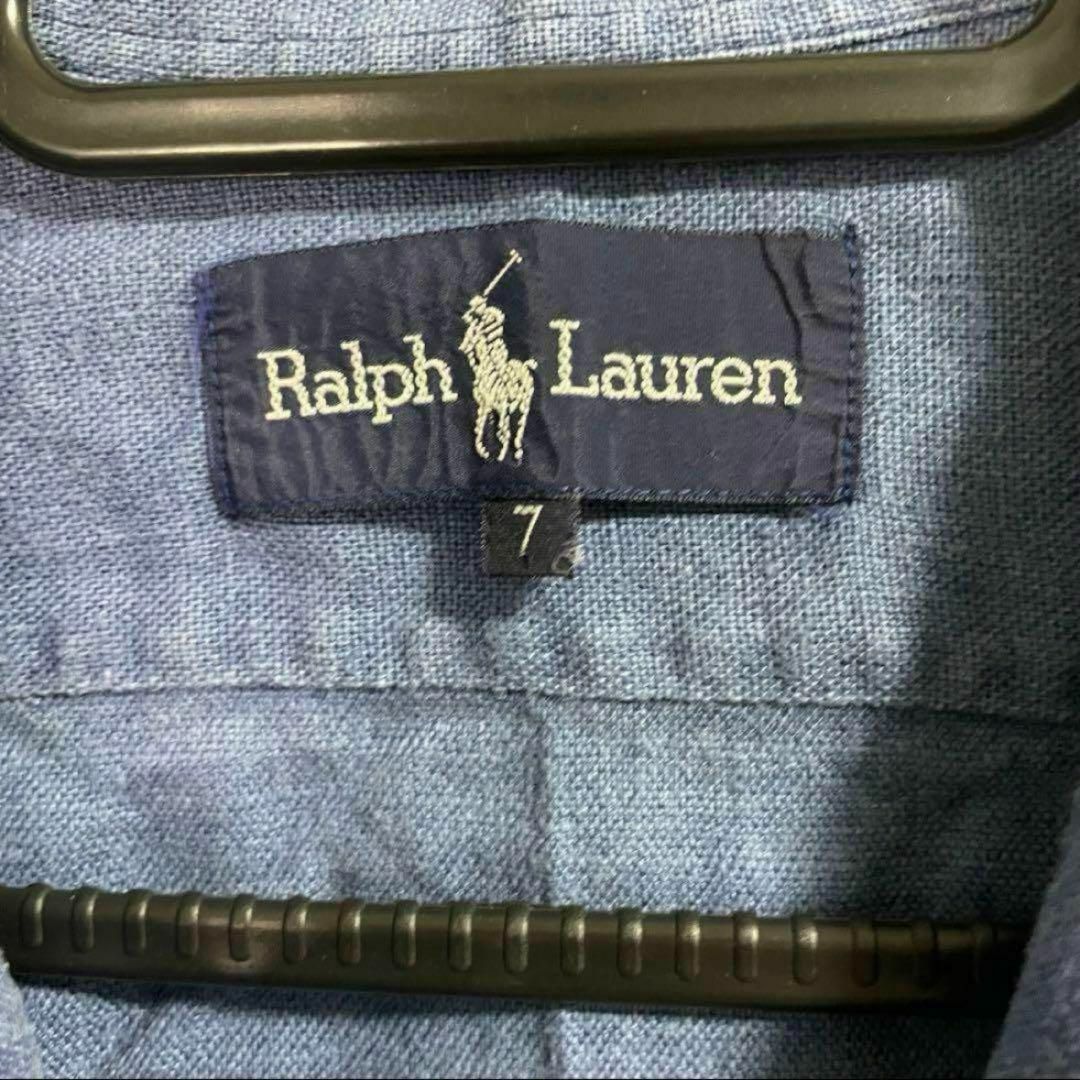 POLO RALPH LAUREN(ポロラルフローレン)の【希少】ラルフローレン オープンカラーシャツ リネンシャツ ポニー ヴィンテージ レディースのトップス(シャツ/ブラウス(半袖/袖なし))の商品写真