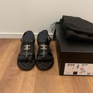 CHANEL - 新品 未使用 CHANEL シャネル サンダル ブラック 37