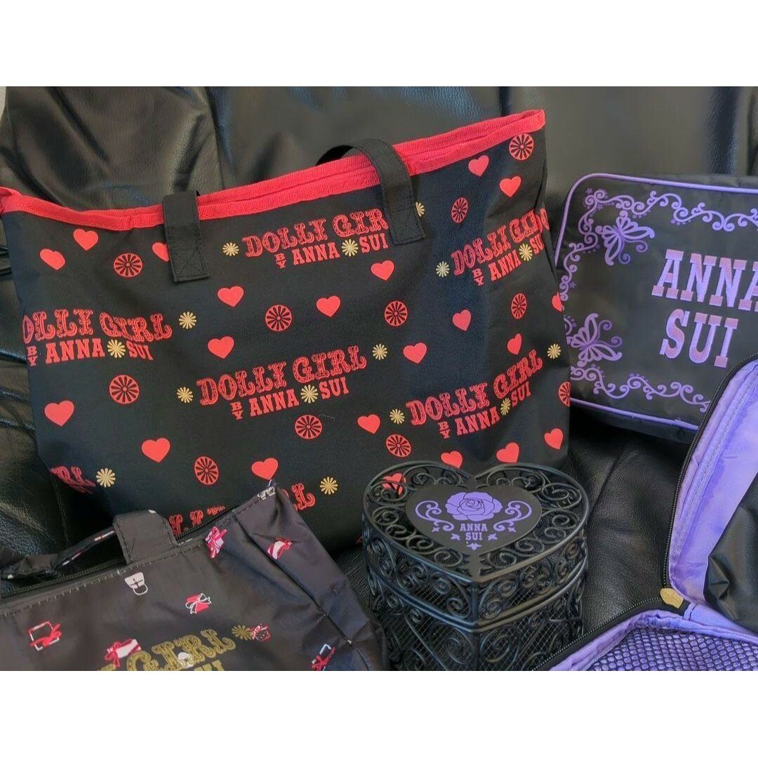 ANNA SUI(アナスイ)のANNA SUI アナスイ バッグインバッグ エコバッグ ワイヤー小物入 ポーチ レディースのバッグ(エコバッグ)の商品写真