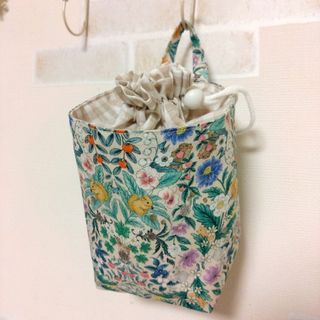 NO.910  巾着付き布バスケットꕤ︎︎ハンドメイド(雑貨)