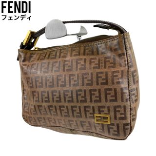 フェンディ(FENDI)の極美品　FENDI フェンディ　ハンドバッグ　ズッカ　アクセサリーポーチ　PVC(ハンドバッグ)